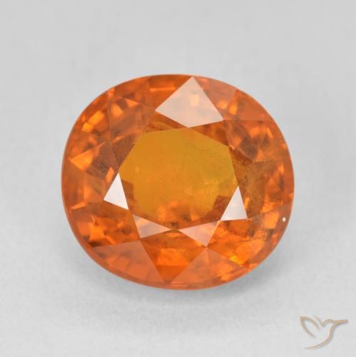 7.50ct Натуральный Темно-оранжевый Сапфир, Овал, SI