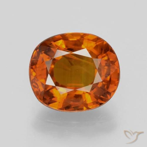 4.98ct Натуральный Огонь Оранжевый Сапфир, Овал, VS-SI