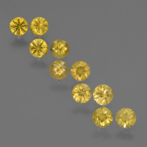 2.50 карата, натуральный Темно-желтый Сапфир, Огранка Круг, Чистота VS