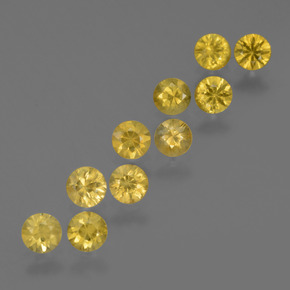 2.50 карата, натуральный Темно-желтый Сапфир, Огранка Круг, Чистота VS