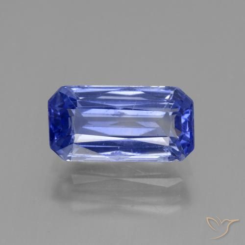 2.98ct Натуральный Темно-фиолетовый синий Сапфир, Изумрудная огранка, Чистота VS