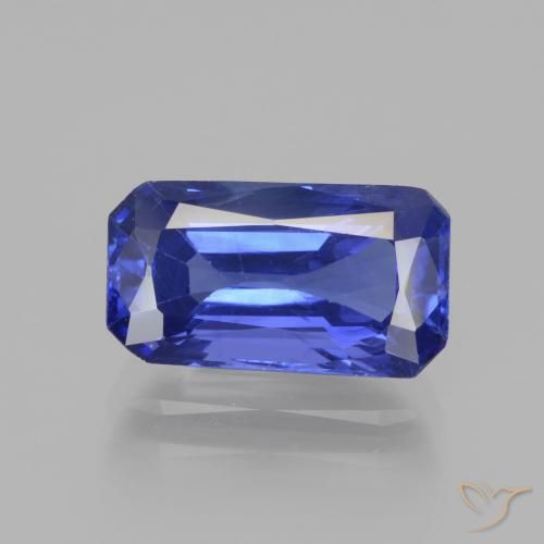 3.76ct Натуральный Темно-фиолетово-синий Сапфир, Изумрудная огранка, Чистота VS