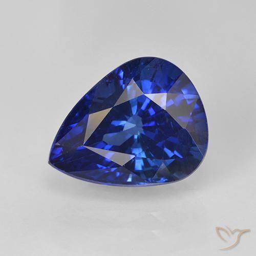 4.46ct Натуральный Королевский синий Сапфир, Форма груши, Чистота VS