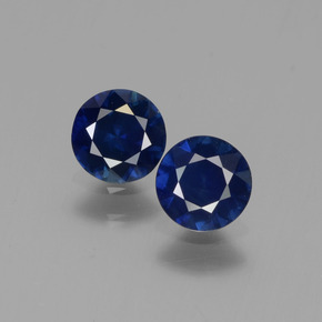 0.99 карата, натуральный Темно-синий Сапфир, Огранка Круг, Чистота VS