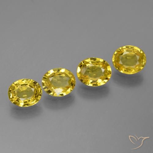 2.94 карата, натуральный Средний желтый Сапфир, Овал, VVS-VS