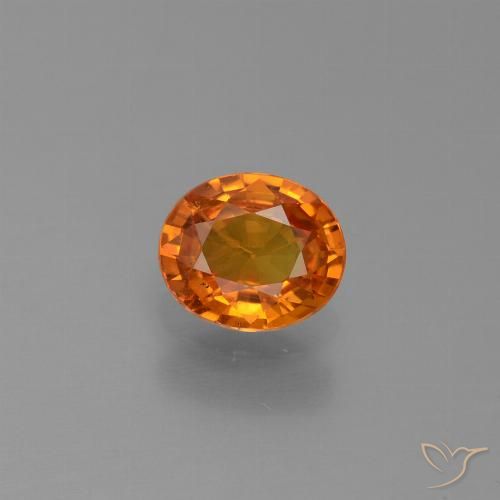 0.74ct Натуральный Темно-оранжевый Сапфир, Овал, Чистота VS