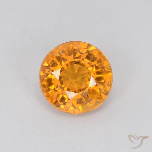 0.71ct Натуральный Оранжево-золотой Сапфир, Круглый, Чистота VS