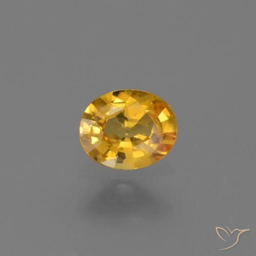0.68ct Натуральный Темно-золотой Сапфир, Овал, Чистота VS