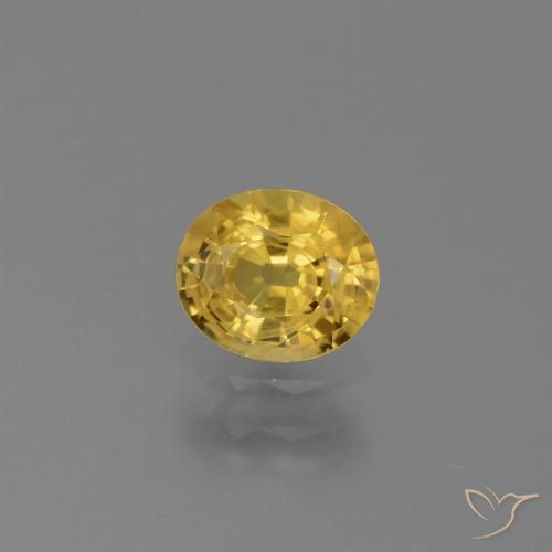 0.76ct Натуральный Золотой Сапфир, Овал, Чистота VS