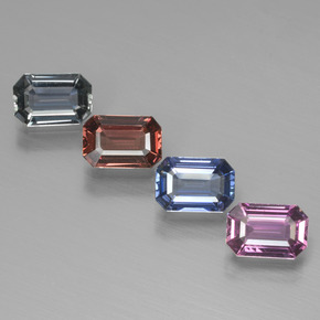 2.62 карата, натуральный Многоцветный Сапфир, Изумрудная огранка, VVS-VS