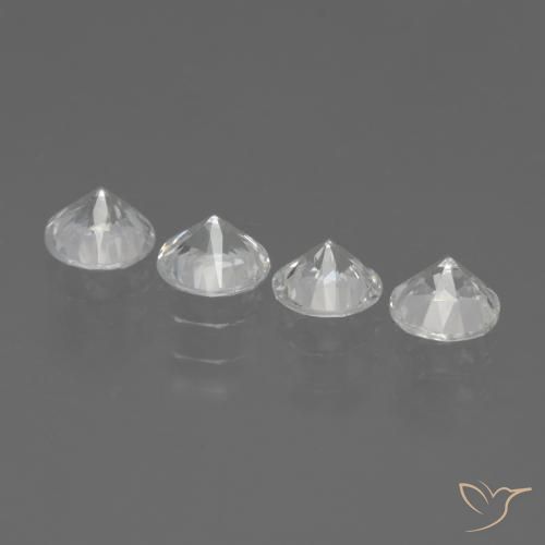 1.60 карата, натуральный Белый Сапфир, Круглый, VVS-VS