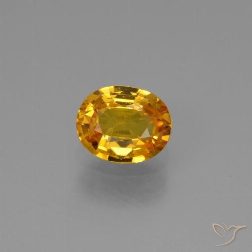 0.78ct Натуральный Темно-оранжево-золотой Сапфир, Овал, Чистота VS