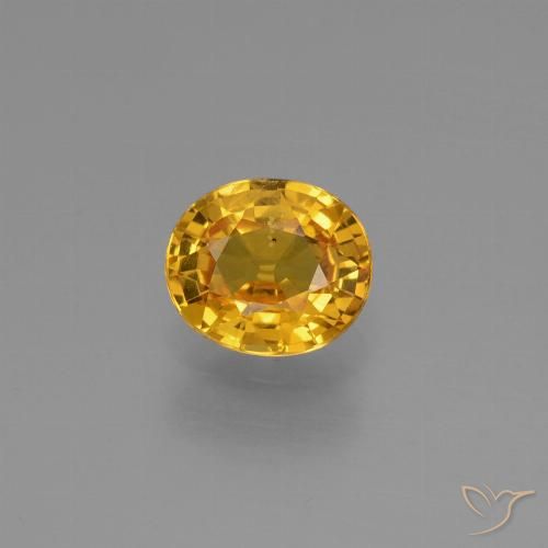 0.88ct Натуральный Темно-золотой Сапфир, Овал, Чистота VS