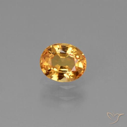 0.79ct Натуральный Оранжево-золотой Сапфир, Овал, Чистота VS