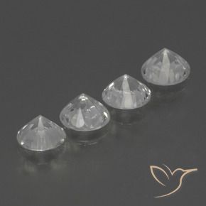 1.50 карата, натуральный Ясно Белый Сапфир, Круглый, VVS-VS