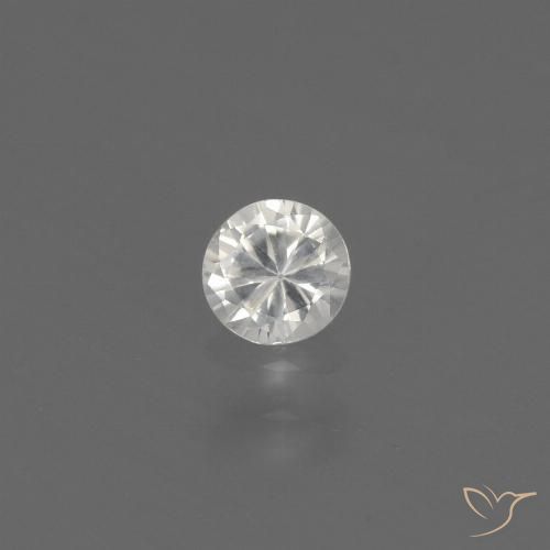 0.37ct Натуральный Белый Сапфир, Круглый, Чистота VS