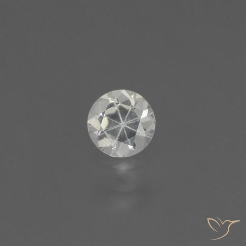 0.39ct Натуральный Белый Сапфир, Круглый, Чистота VS