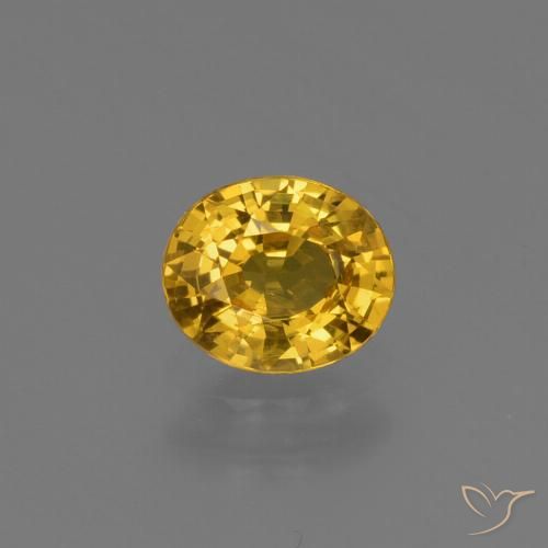 0.73ct Натуральный Темно-золотой Сапфир, Овал, Чистота VS