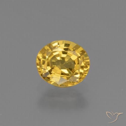 0.73ct Натуральный Золотой Сапфир, Овал, Чистота VS