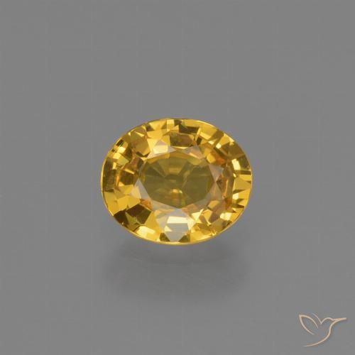 0.64ct Натуральный Темно-золотой апельсин Сапфир, Овал, Чистота VS