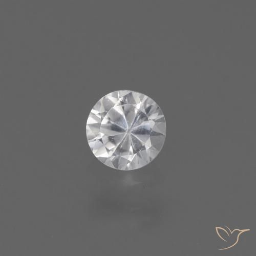 0.42ct Натуральный Белый Сапфир, Круглый, Чистота VS