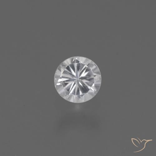 0.41ct Натуральный Белый Сапфир, Круглый, Чистота VS