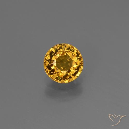 0.84ct Натуральный Темно-золотой Сапфир, Круглый, VVS-VS