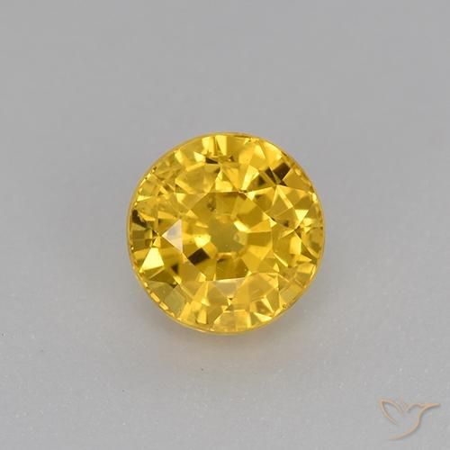 0.73ct Натуральный Золотой Сапфир, Круглый, Чистота VS