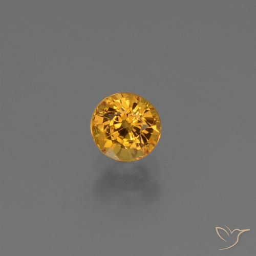 0.70ct Натуральный Темно-оранжево-золотой Сапфир, Круглый, Чистота VS