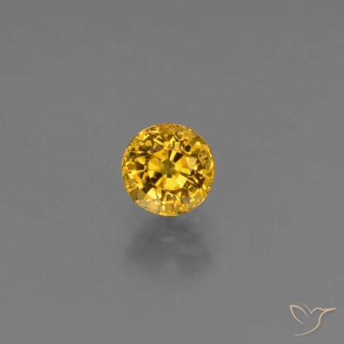 0.65ct Натуральный Золотой Сапфир, Круглый, VVS-VS