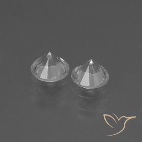 0.85 карата, натуральный Белый Сапфир, Круглый, VVS-VS