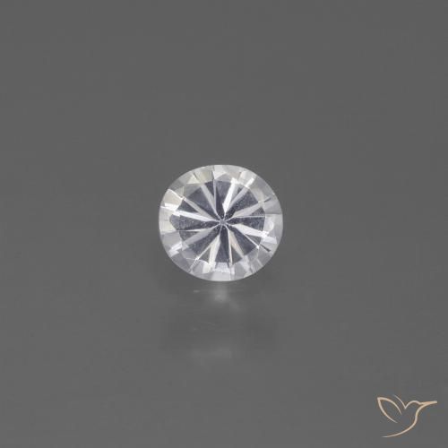 0.38ct Натуральный Белый Сапфир, Круглый, Чистота VS