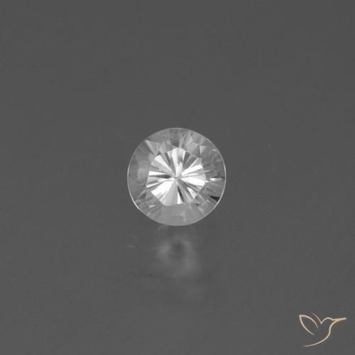 0.46ct Натуральный Белый Сапфир, Круглый, Чистота VS