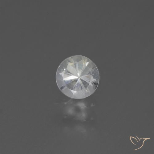 0.45ct Натуральный Белый Сапфир, Круглый, Чистота VS