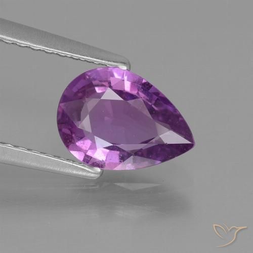 1.42ct Натуральный Средний фиолетовый Сапфир, Форма груши, Чистота VS