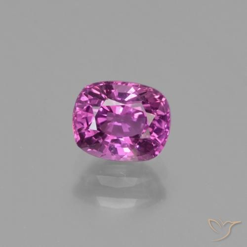 1.34ct Натуральный Интенсивный розовато-фиолетовый Сапфир, Подушка, Чистота VS