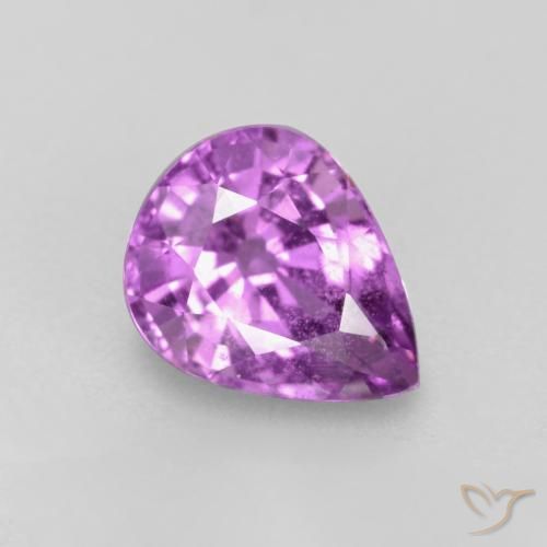 0.98ct Натуральный Средний фиолетовый Сапфир, Форма груши, Чистота VS