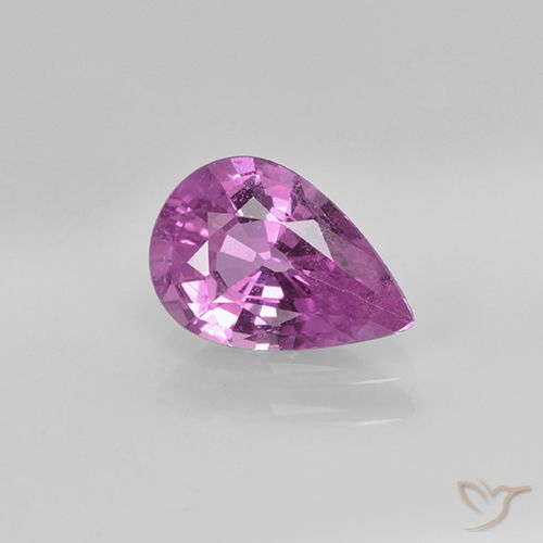 1.06ct Натуральный Средний фиолетовый Сапфир, Форма груши, Чистота VS