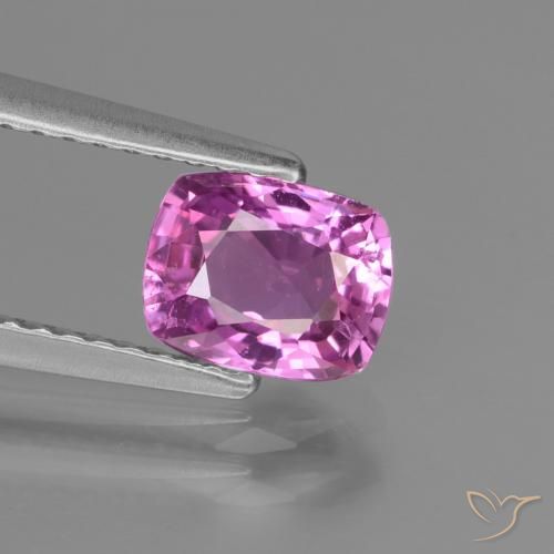 1.22ct Натуральный Интенсивный розовато-фиолетовый Сапфир, Подушка, Чистота VS