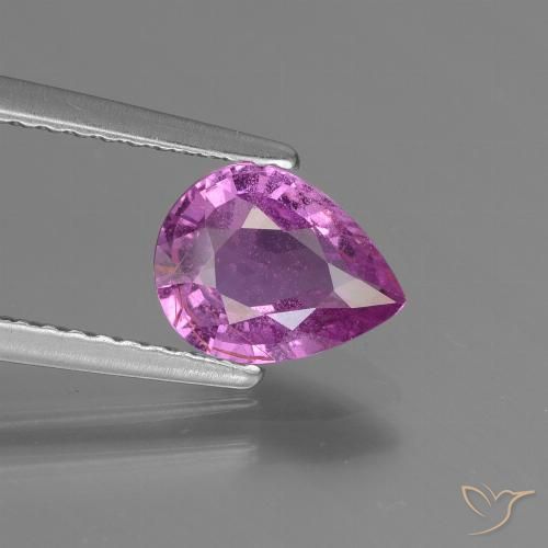 1.32ct Натуральный Средний фиолетовый Сапфир, Форма груши, VS-SI