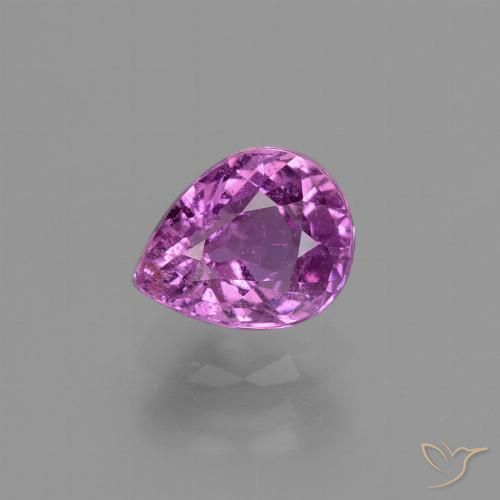 1.33ct Натуральный Средний фиолетовый Сапфир, Форма груши, VS-SI