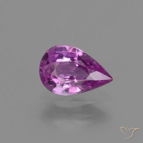1.23ct Натуральный Интенсивный розовато-фиолетовый Сапфир, Форма груши, VVS-VS