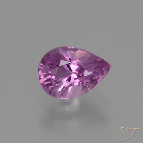 1.10ct Натуральный Интенсивный розовато-фиолетовый Сапфир, Форма груши, Чистота VS