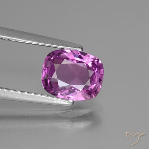 1.45ct Натуральный Интенсивный розовато-фиолетовый Сапфир, Подушка, Чистота VS