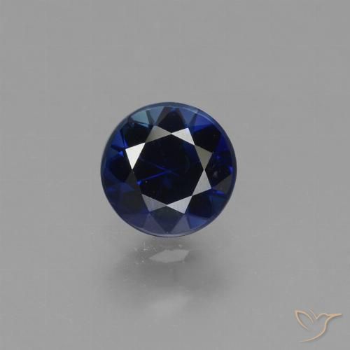 0.69ct Натуральный Темно-синий Сапфир, Круглый, Чистота VS