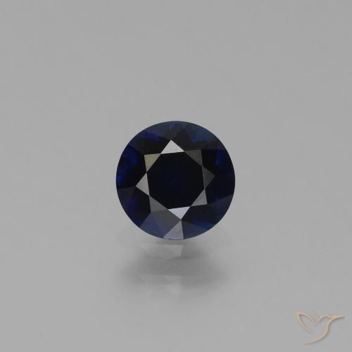 0.73ct Натуральный Темно-синий Сапфир, Круглый, VVS-VS