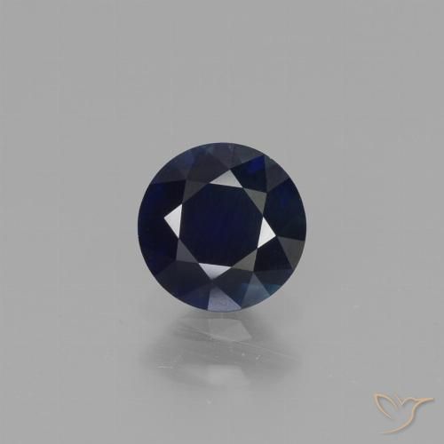 0.66ct Натуральный Сумеречный синий Сапфир, Круглый, Чистота VS