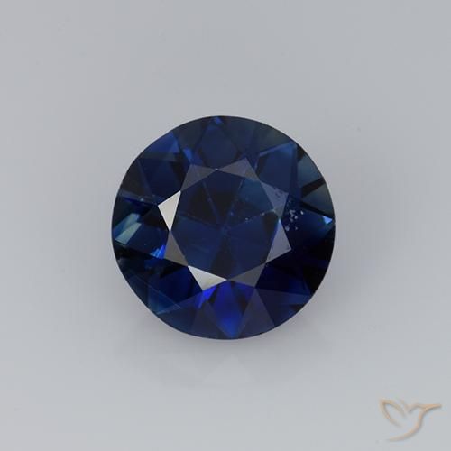 0.76ct Натуральный Сумеречный синий Сапфир, Круглый, Чистота VS