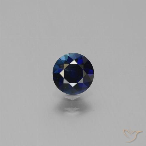 0.52ct Натуральный Темно-синий Сапфир, Круглый, Чистота VS