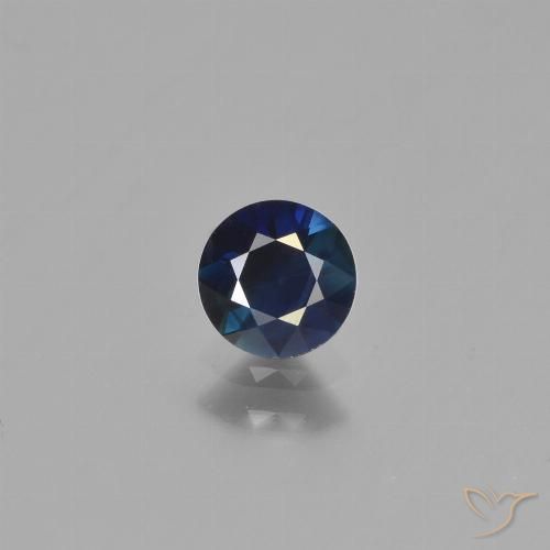0.65ct Натуральный Темно-синий Сапфир, Круглый, Чистота VS